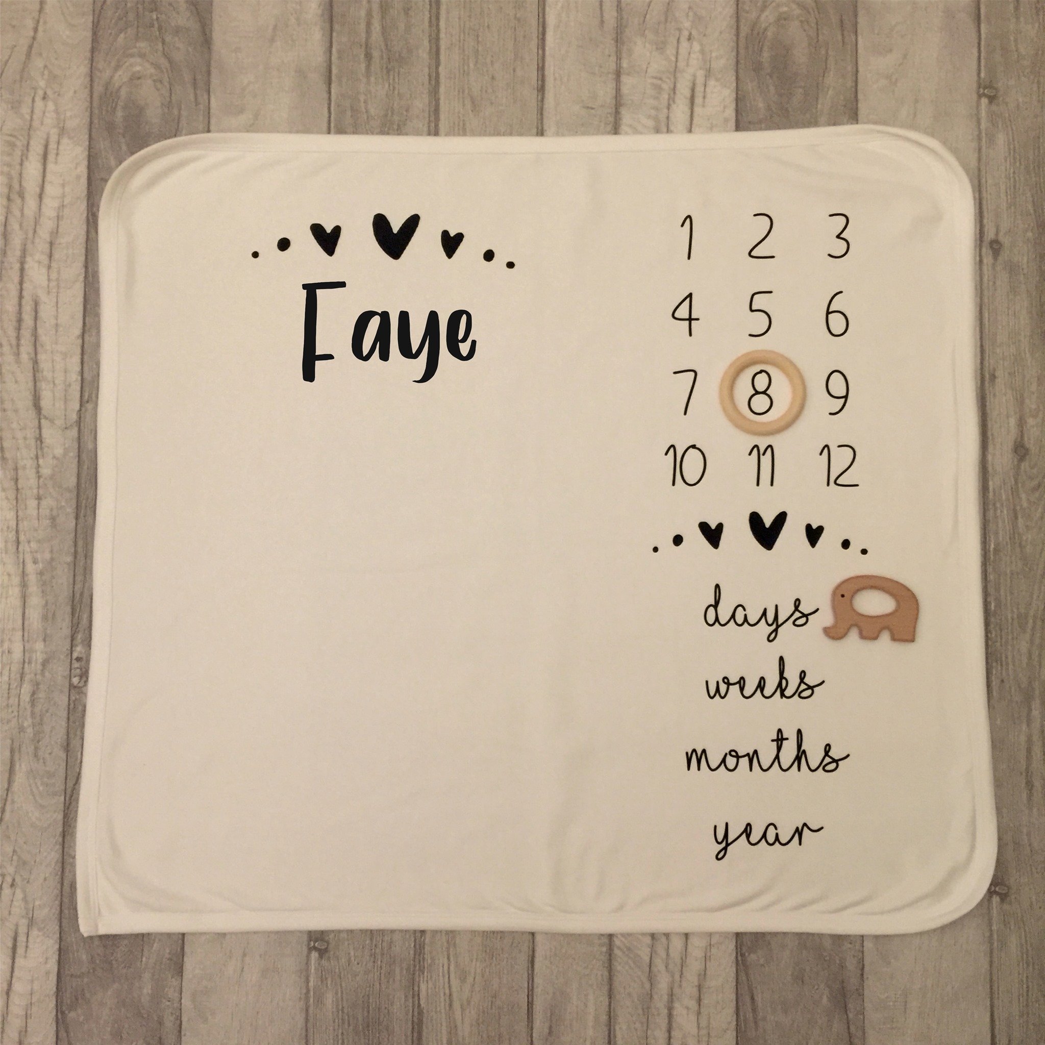 Baby Milestone Blanket Hearts Baby Milestone Blanket Hearts